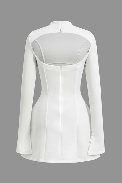 Vandoria Sculpted White Mini Dress