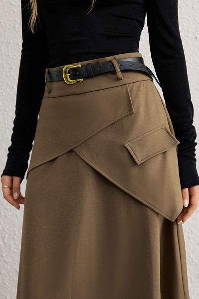 Vandoria Utility Belted Midi Skirt