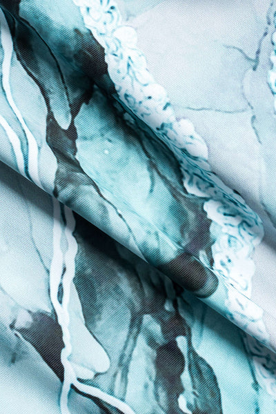 Ocean Marble Desenli Tek Parça Mayo & Pareo Seti