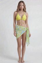 Yellow Printed Bikini & Sarong