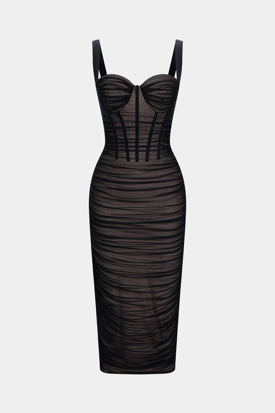 Büzgülü Midi Elbise