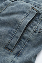 Vintage Yıkamalı Geniş Paçalı Kot Pantolon