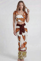 Orange Floral Bikini & Sarong