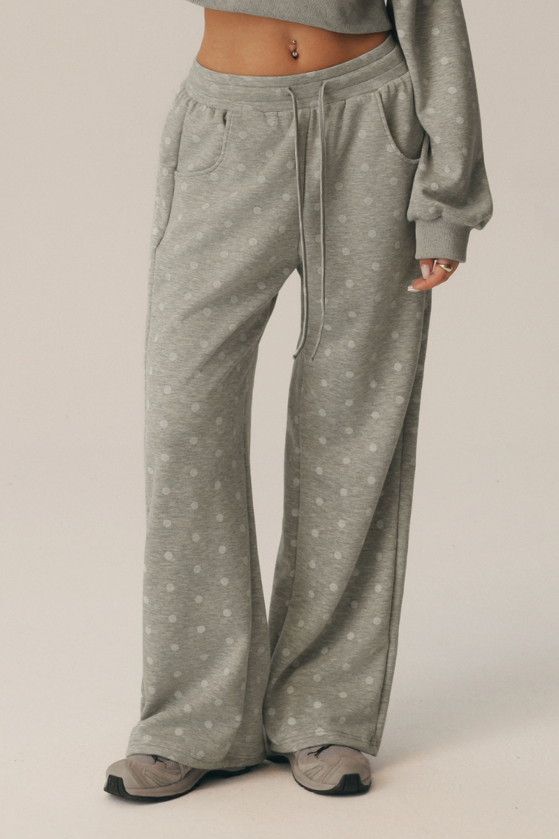 Suki Polka Dot Wide-Leg Sweatpants