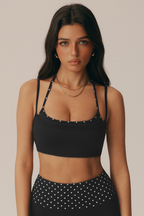 Mimi Polka Dot Layered Halter Bra