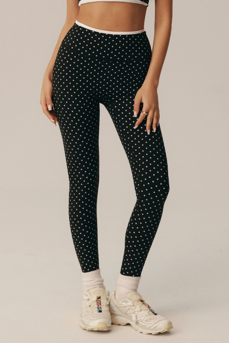 Fifi Polka Dot High-Waist Leggings