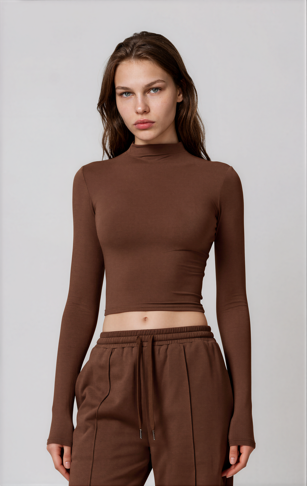Rose Turtleneck Top – Cacao