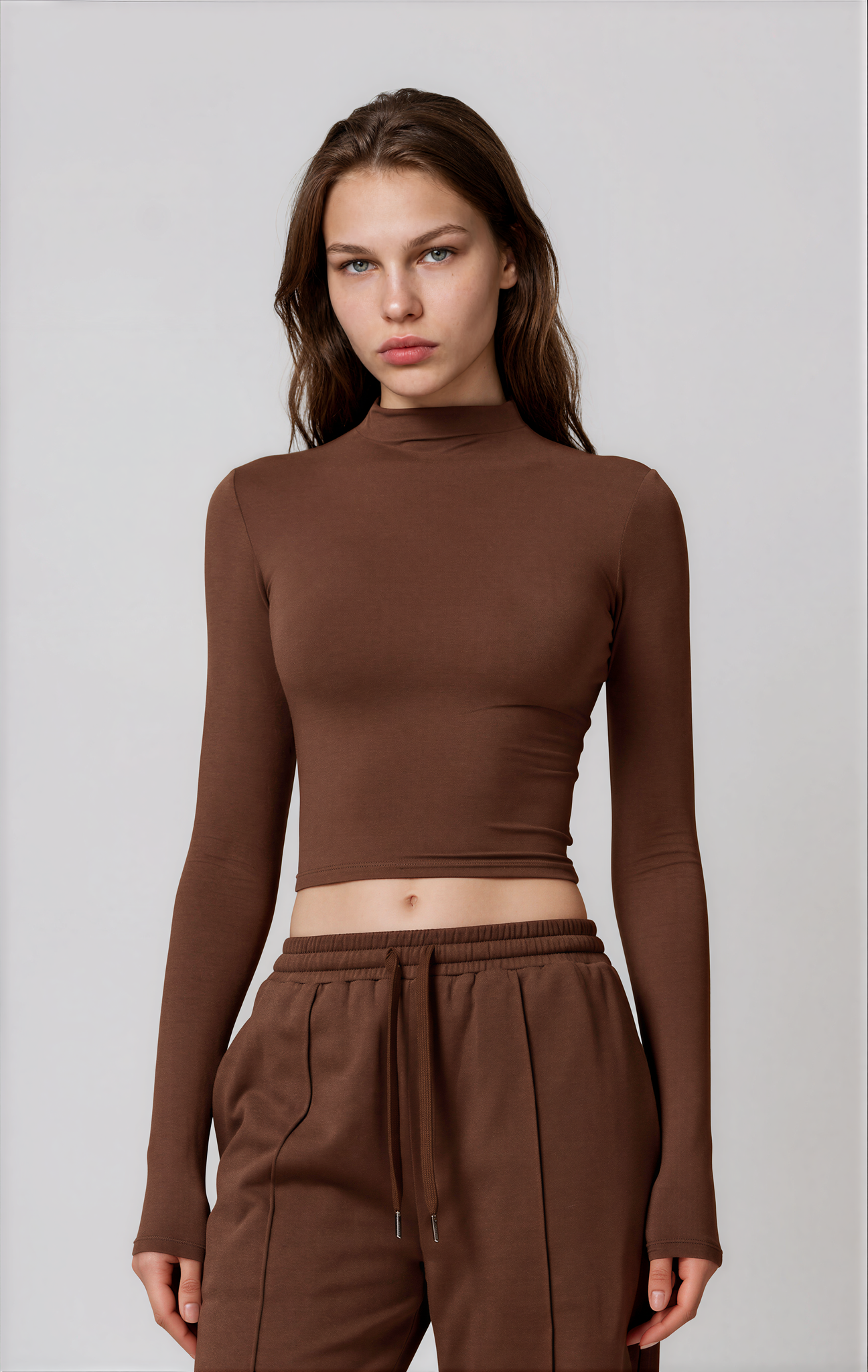 Rose Turtleneck Top – Cacao