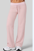 Faye Colour-Block Drawstring Wide Leg Pants