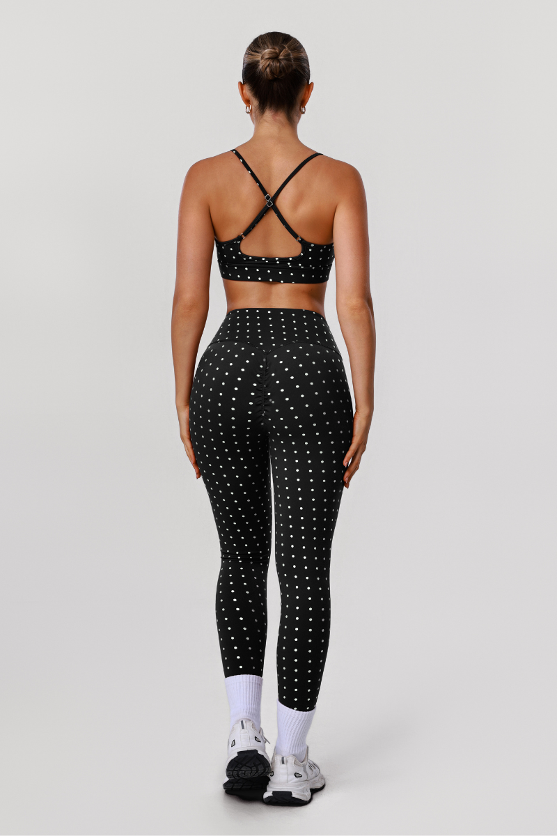 Women's Sports Polka Dot Bra Leggings Two-Piece Set