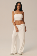 Completo 3 pezzi Giselle: reggiseno, top incrociato e pantaloni ampi