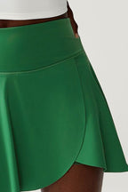 Women Stretch Yoga Tennis Set: Sleeveless Sports Top + High Waist Skirt
