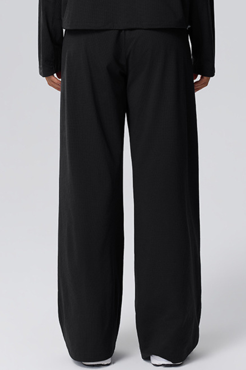 Lena Waffle Drawstring Straight Leg Pants