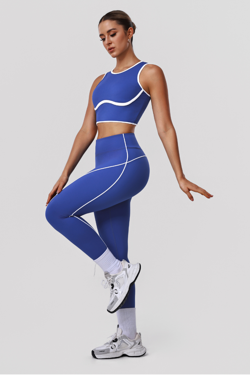 Women's Color-Blocked Hollowed-Out Back Sets Of Two Pieces