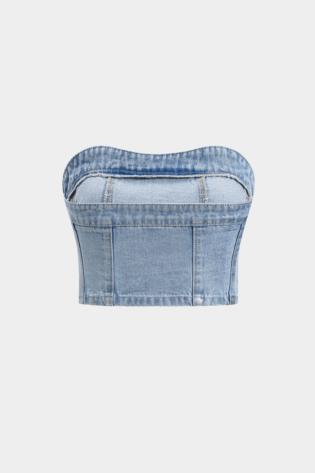 Denim Zipper Tube Crop