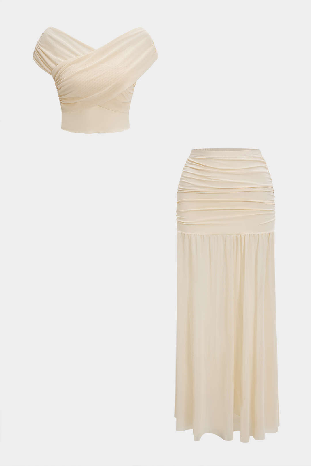 Eternal Drape Gathered Bustier &amp; Maxi Skirt Set