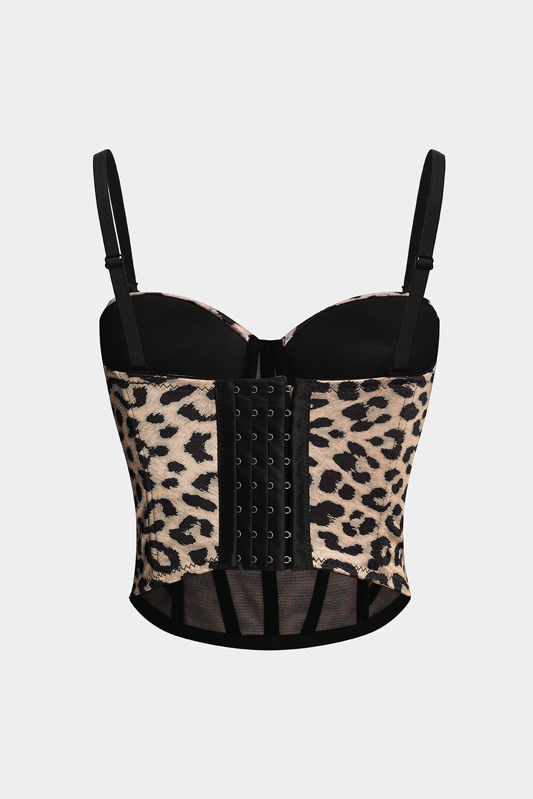 Leopard Print Backless Bustier Slip Crop