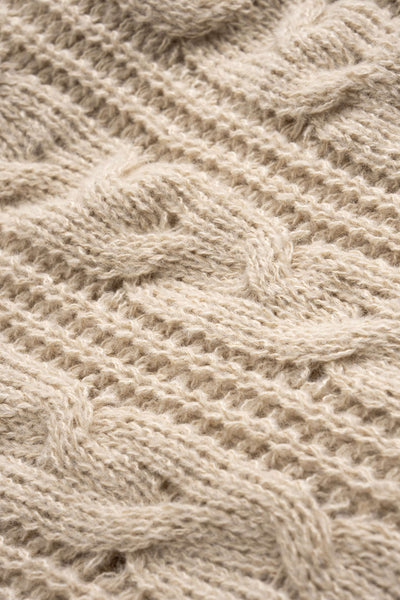 Cable Knit Drawstring Cardigan