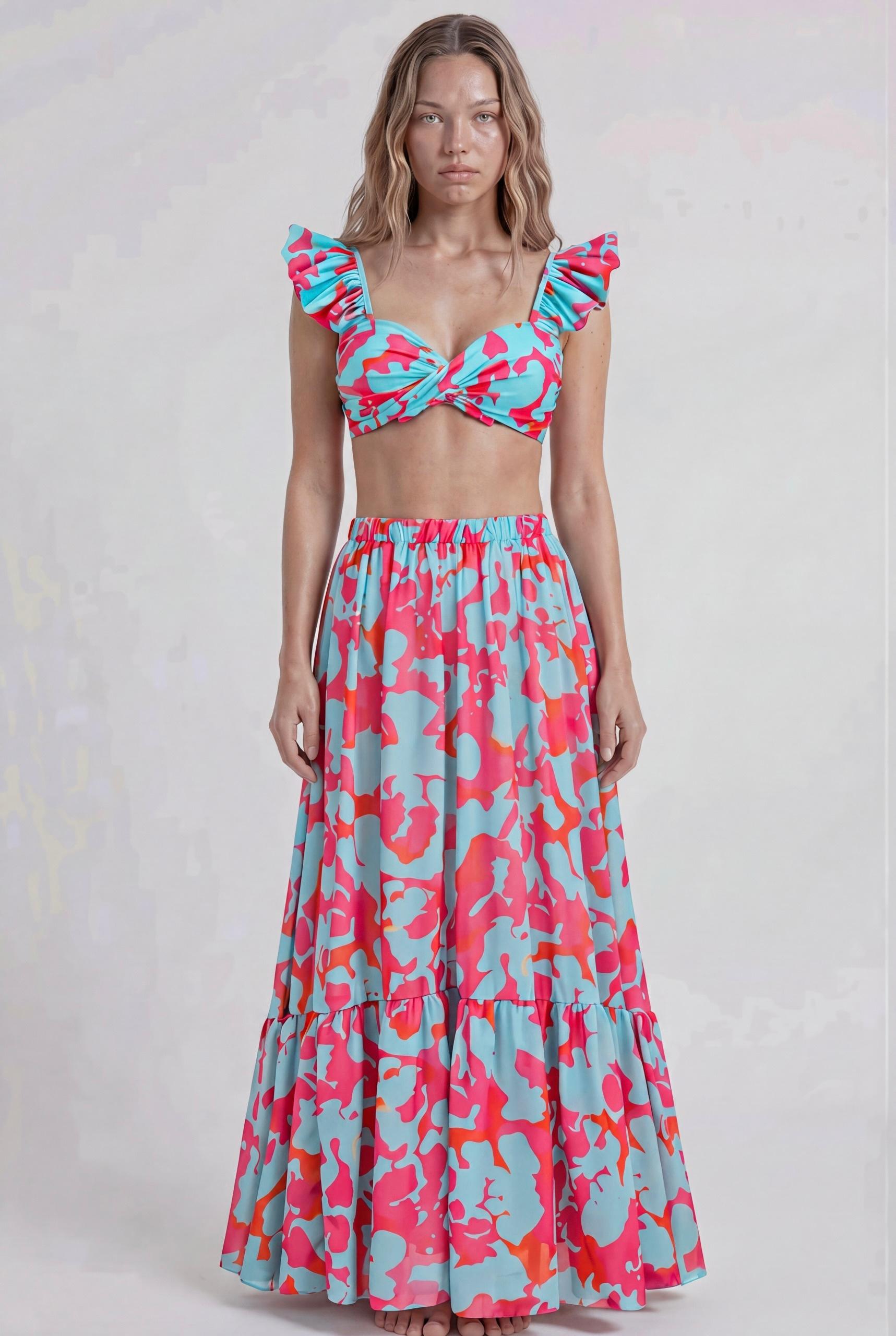Pink Floral Bikini & Pareo