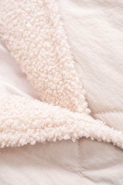 Cream Quilted Belted Jacket