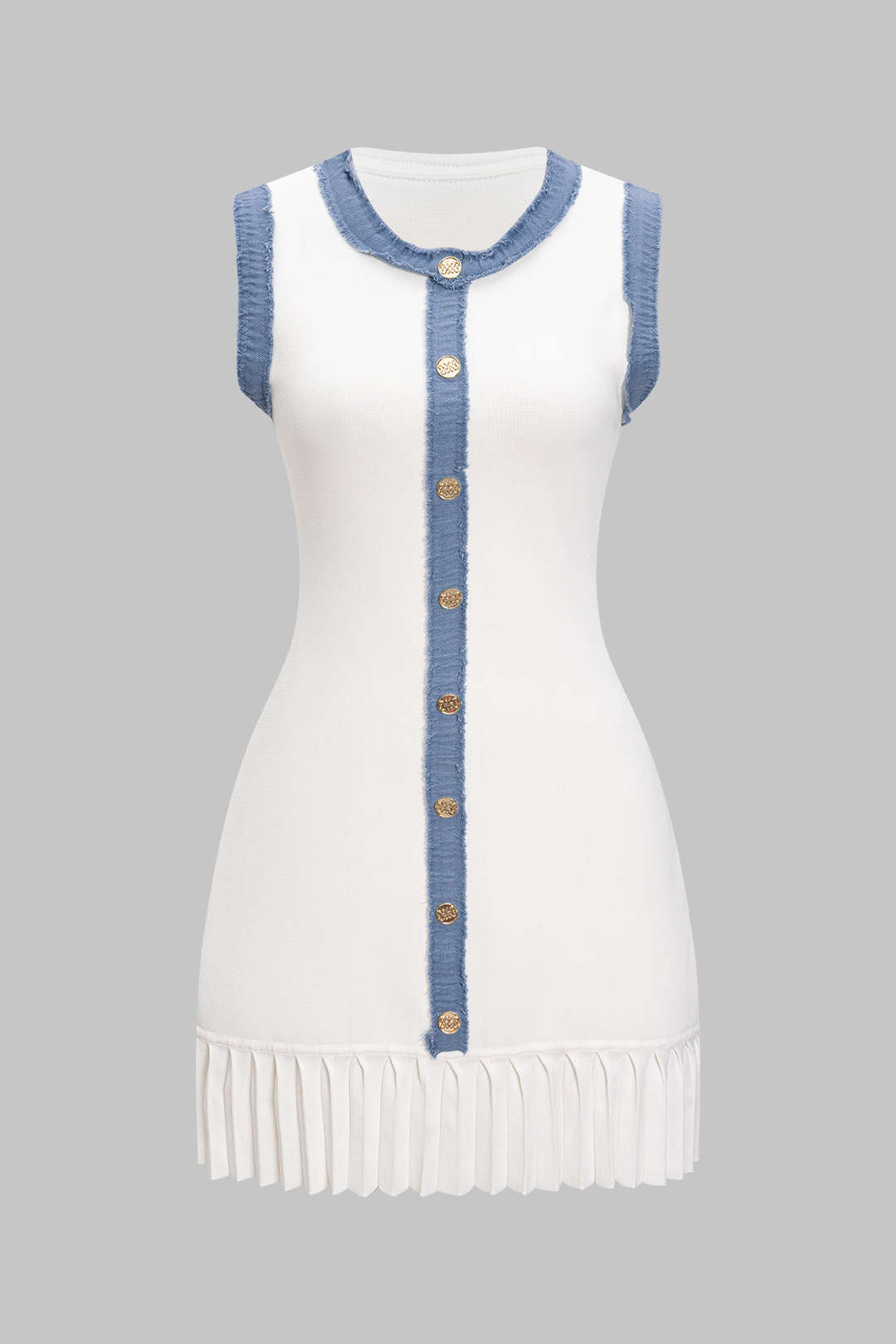 Avorio Pileli Mini Elbise