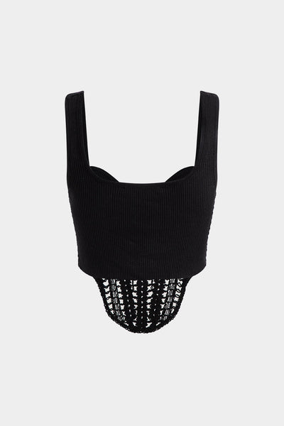 Knitted Cut Out Bustier Crop