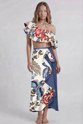Blue Floral Bikini & Sarong