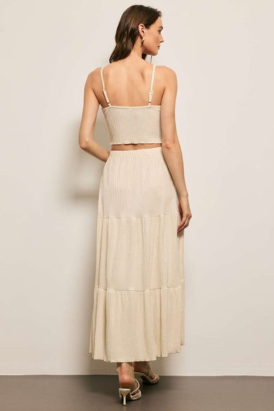 Grace Strappy Crop &amp; Layered Maxi Skirt Set