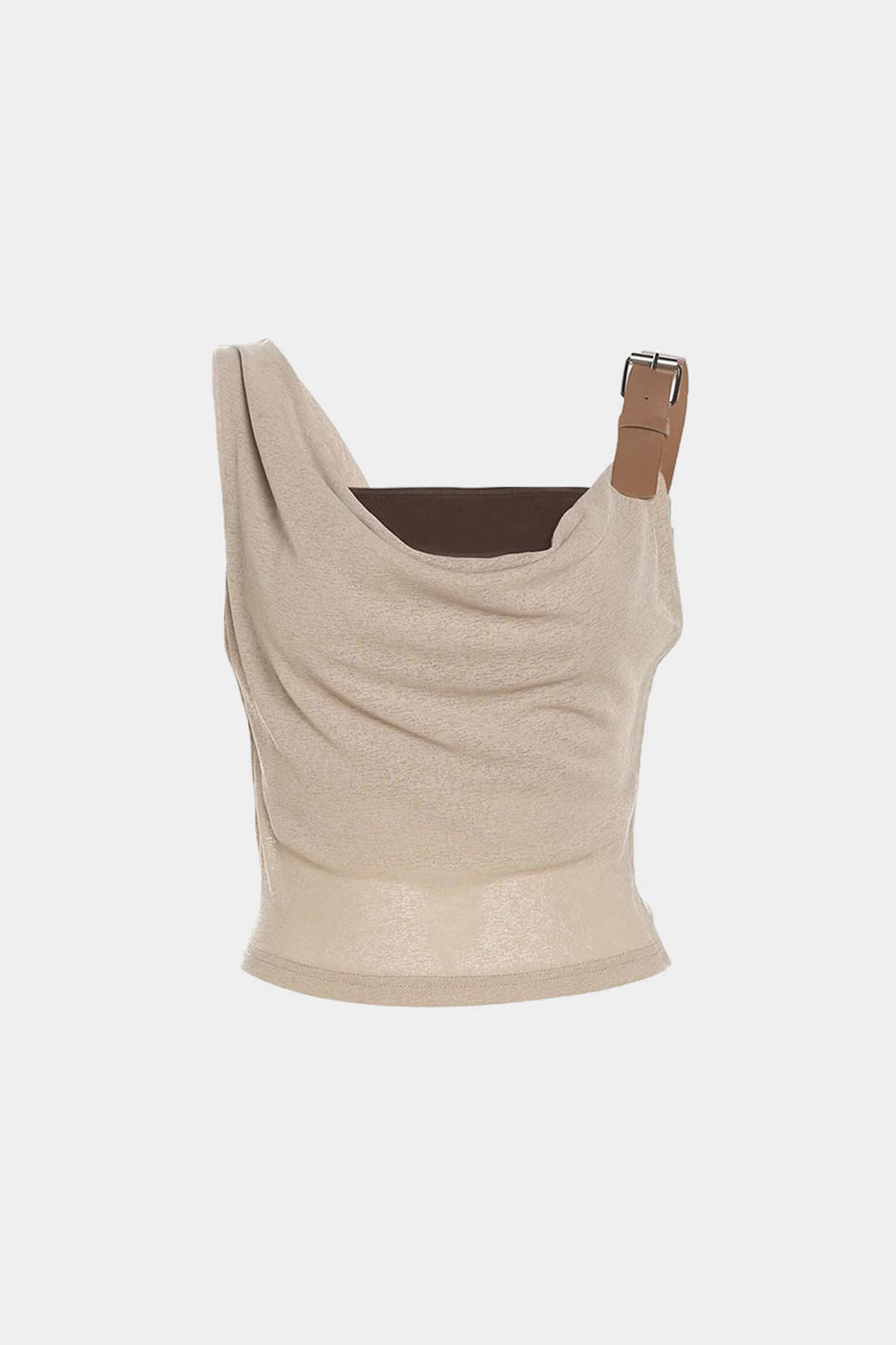 Sandstone Buckle Tek Omuz Drape Crop