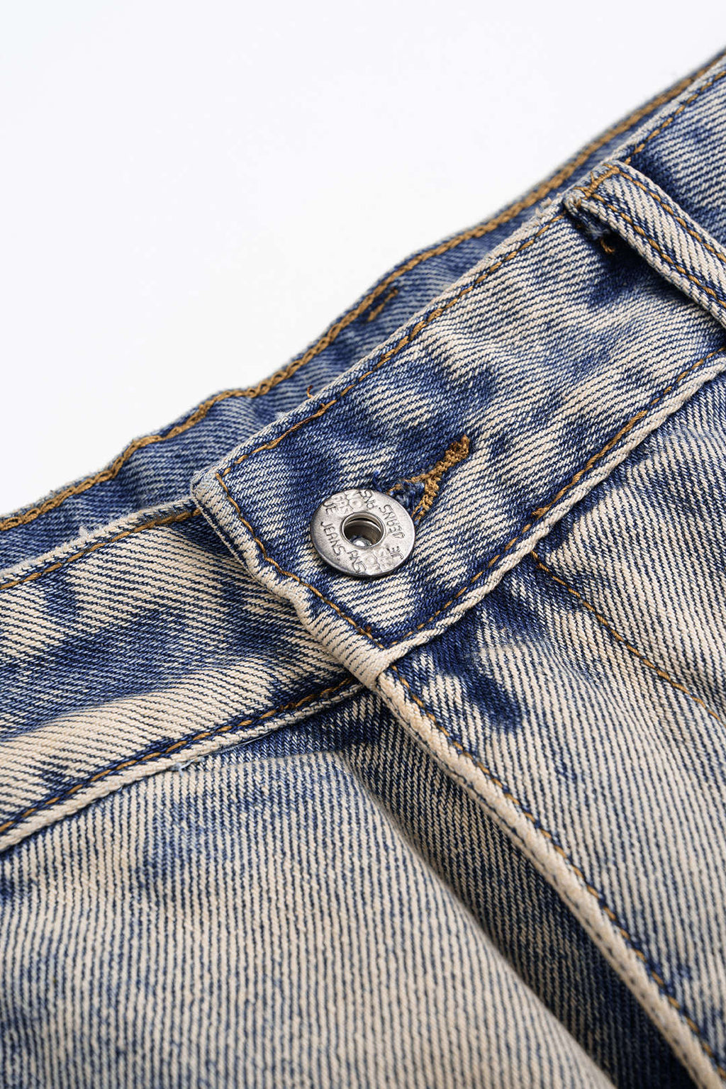 Yıkanmış Paçalı Kot Pantolon