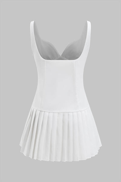 Slip Belted Sleeveless Mini Elbise