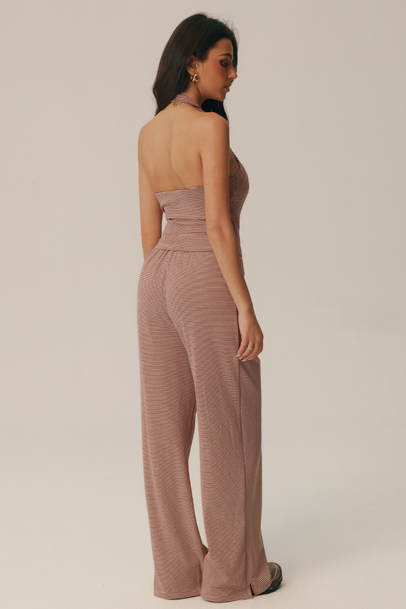 Completo Amalfi top all'americana e pantaloni svasati a righe