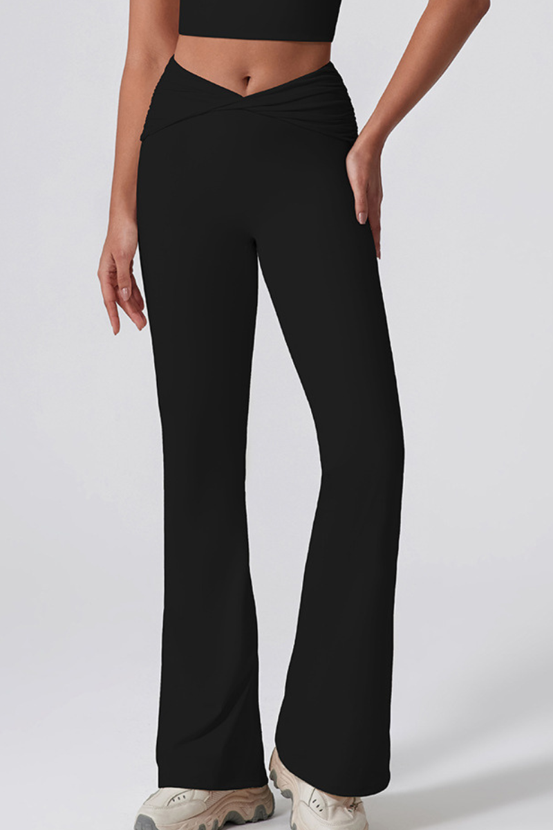 Vivi Twist-Waist Flared Leggings