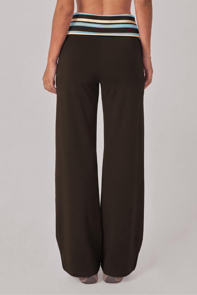 Petra Colour-Block Fold-Over Wide Leg Pants