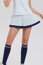 Perrie Contrast Hem Pleated Skort