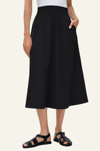 Verena High-Waist A-Line Midi Skirt