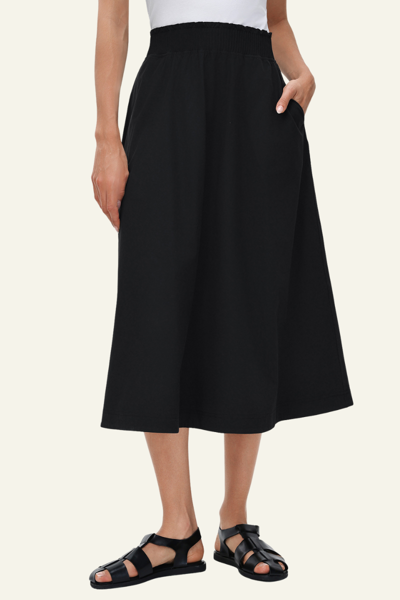 Verena High-Waist A-Line Midi Skirt