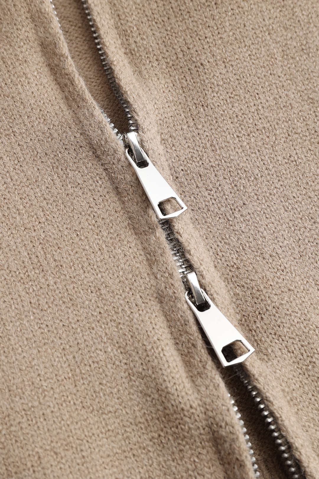 Fermuarlı Yaka Örme Ceket 