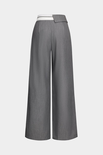 High Waist Patchwork Pocket Trousers