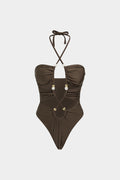 Draped Halterneck Swimsuit