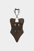 Draped Halterneck Swimsuit