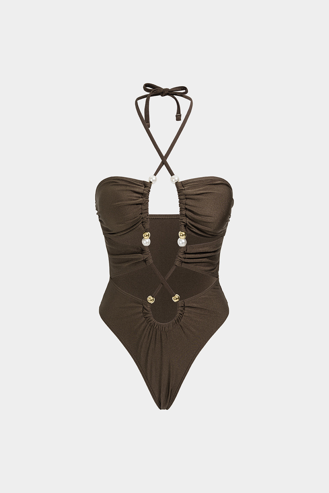 Draped Halterneck Swimsuit