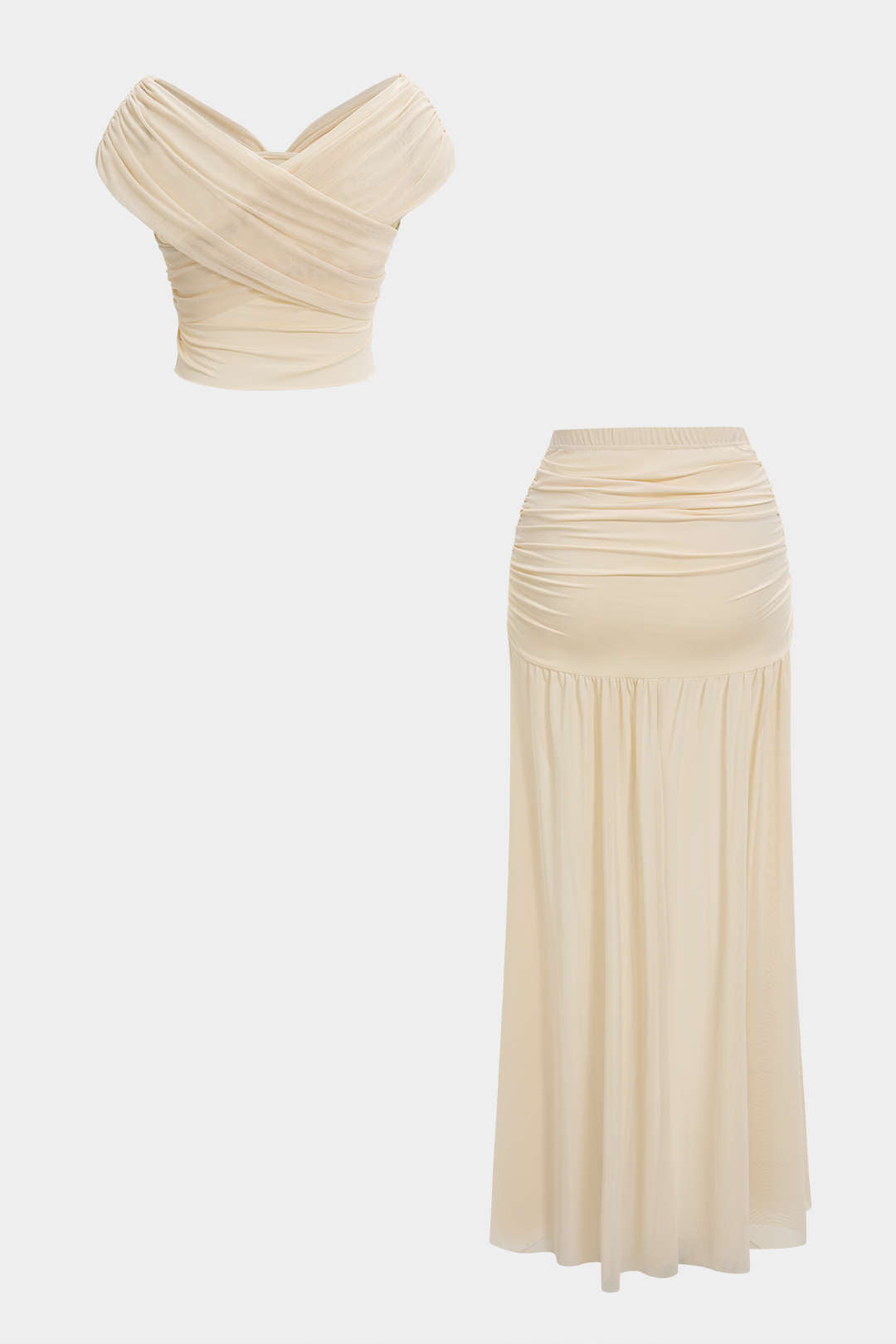 Eternal Drape Gathered Bustier &amp; Maxi Skirt Set