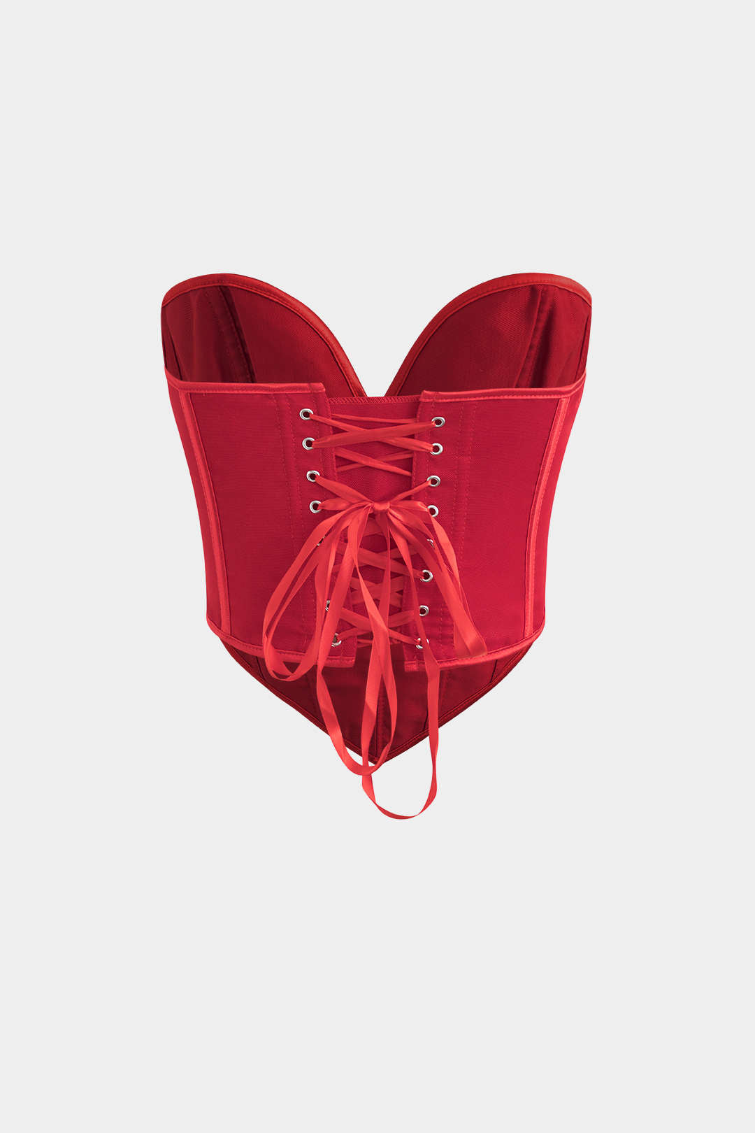 V-Hem Tie Back Corset Corset Crop