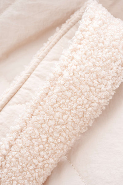 Cream Quilted Belted Jacket