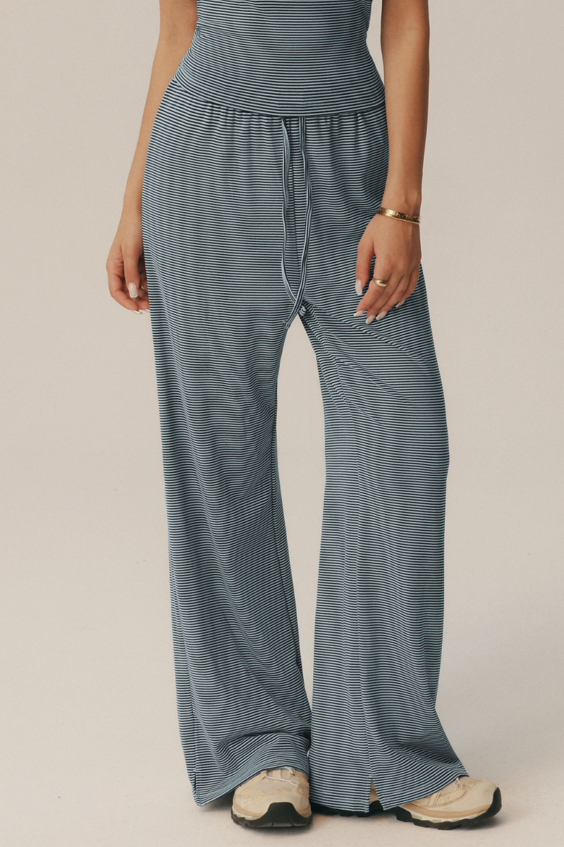 Pantaloni svasati Amalfi a righe con coulisse