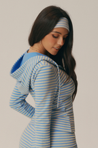 Riviera Striped Hooded Crop Jacket
