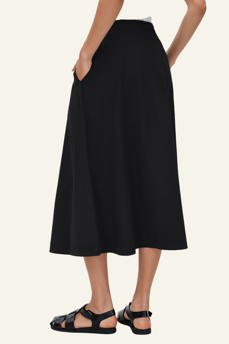 Verena High-Waist A-Line Midi Skirt