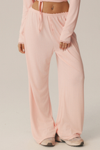 Pantaloni ampi Giselle con fascia in pizzo