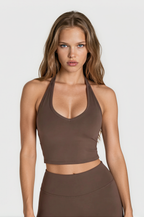 Amelie Halterneck Top – Cocoa